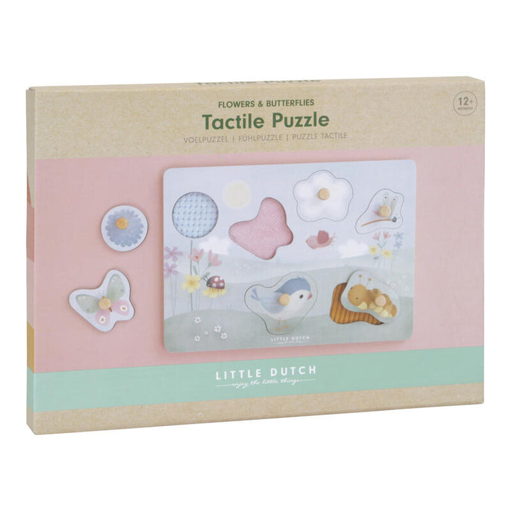 Puzzle tactile Flower & Butterflies - Little Dutch