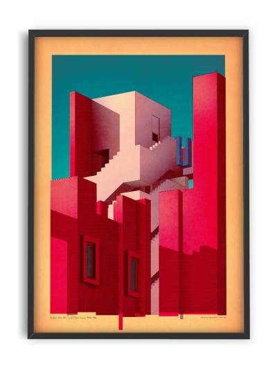 Affiche 50x70 - Sander Patelski - Ricardo Edifici La Muralla Roja