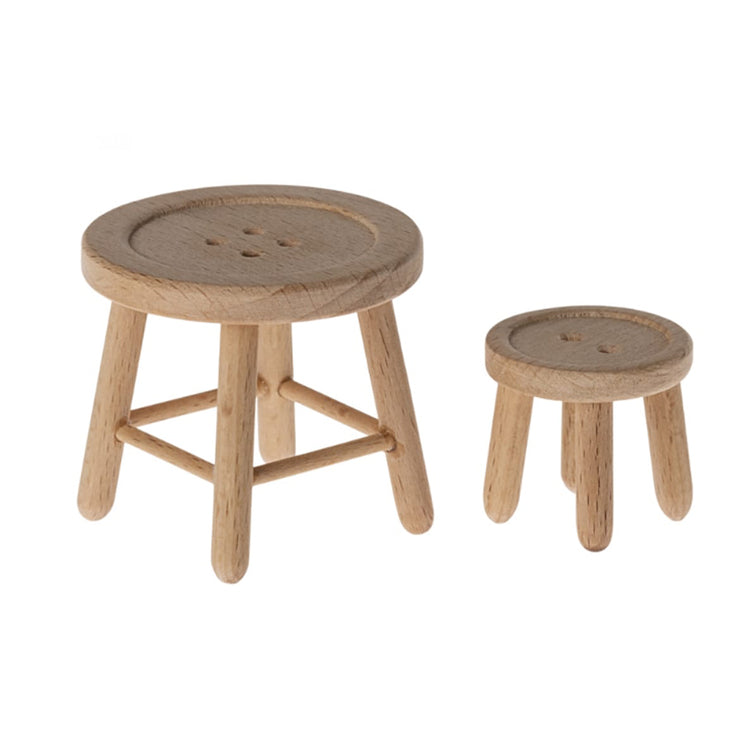 Meuble miniature - table et tabouret bois