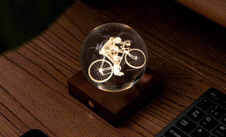 Lampe Crystal - Cycliste - Gingko