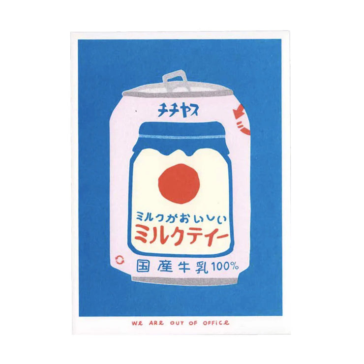 Impression Risographique D'une Canette De Thé Au Lait Japonais