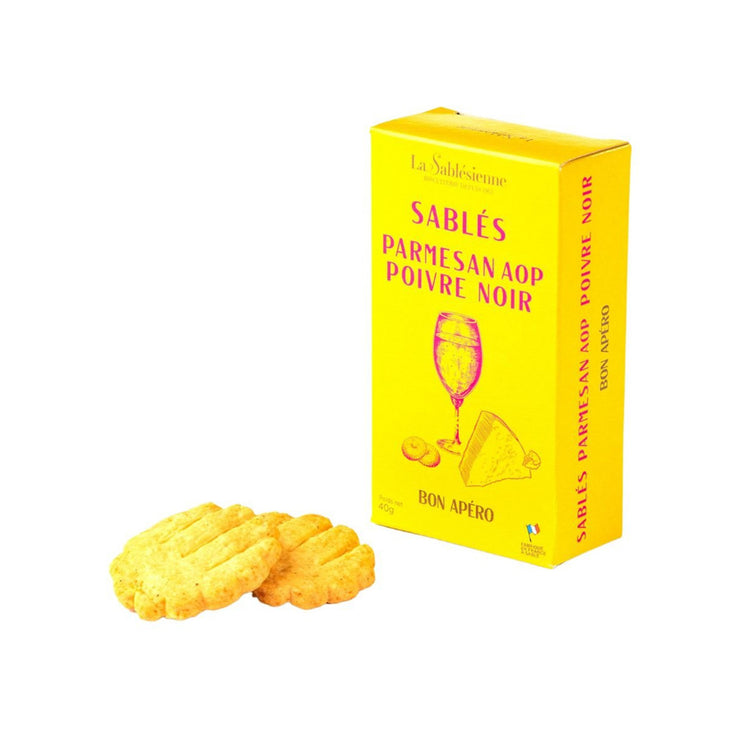 Biscuits Sablés Apéritif Parmesan AOP Poivre Noir - La Sablésienne